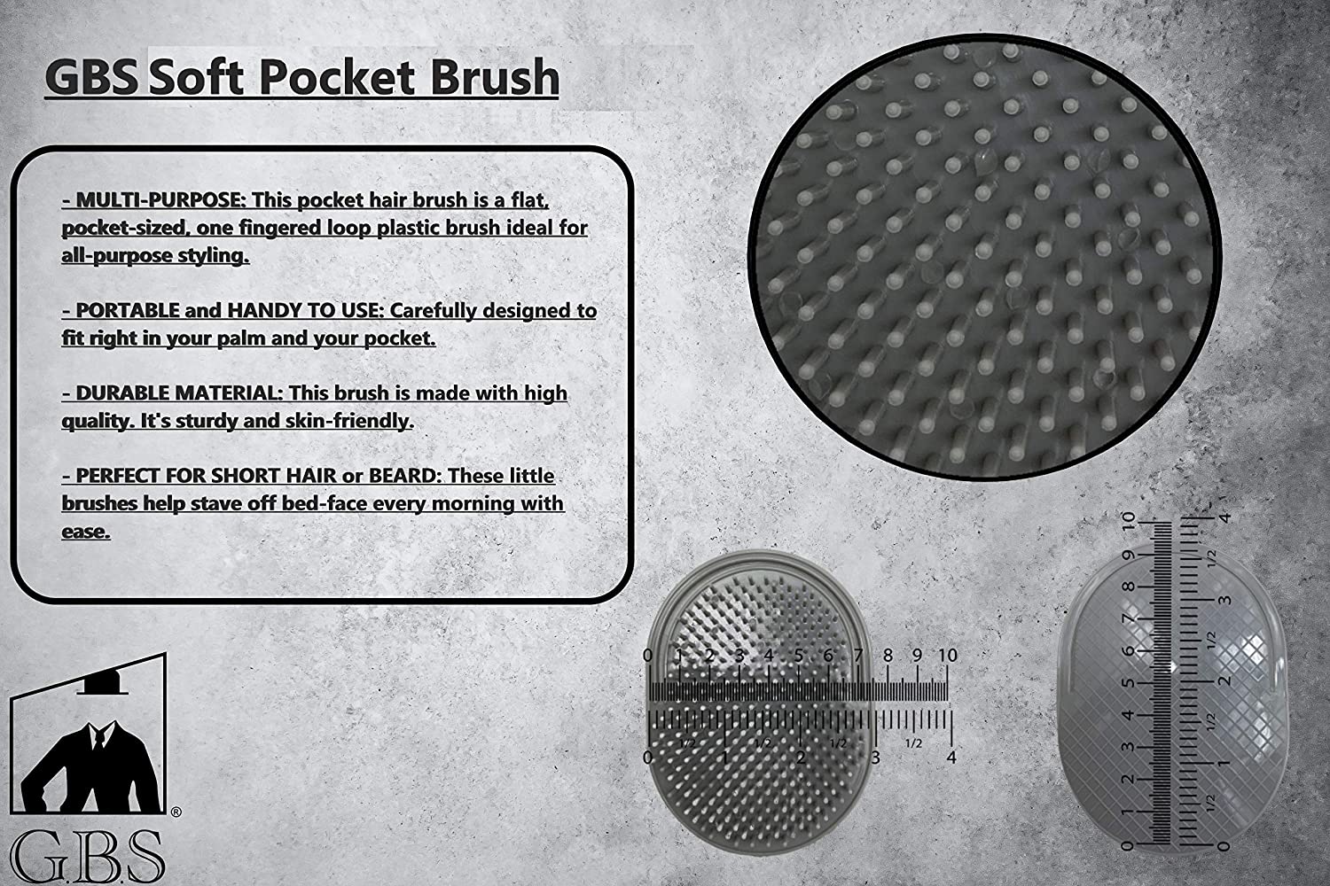 Soft Pocket Palm Brush (USA) 2-Pack