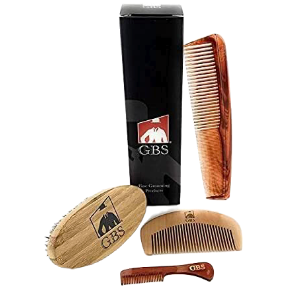 Men Bamboo Boar Bristle Hair Brush Set, Thin Hair, Soft Anti Frizz Hair  Brush